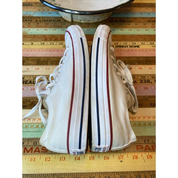 Converse All Star Sneaker Unisex Sz M6.5/W8.5 White Canvas Low Top Lace Up Shoe - Picture 9 of 13